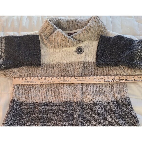Betty Betty Firenze Italian Wool Blend Color Block Long Cardigan Sweater Sz S - Picture 10 of 13
